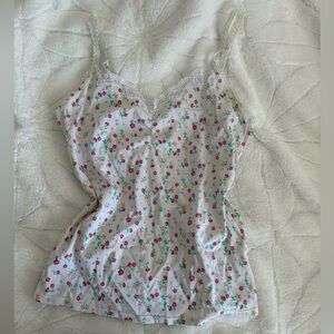 Floral Print Lace Cami Top